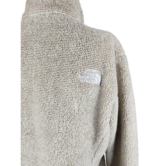 The North Face Tan Fleece Pockets Full Zip Winter Warm Jacket Coat Women's L - Picture 5 of 8